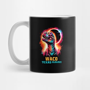 Waco Texas Total Solar Eclipse 2024 T Rex Dinosaur Mug